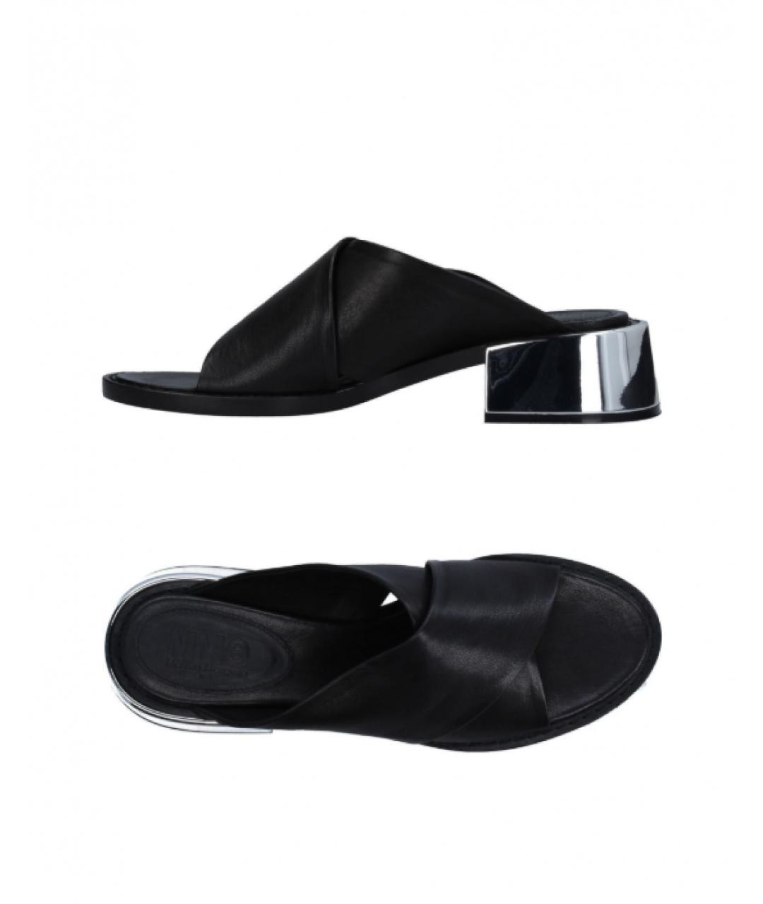 MM6 MAISON MARGIELA Черные кожаные мюли, фото 10