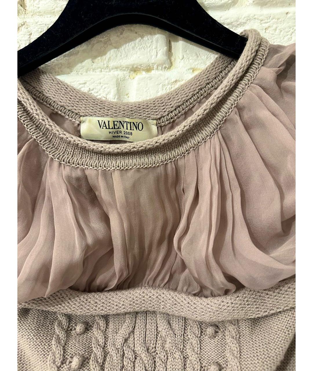 VALENTINO Фиолетовое шерстяное повседневное платье, фото 4