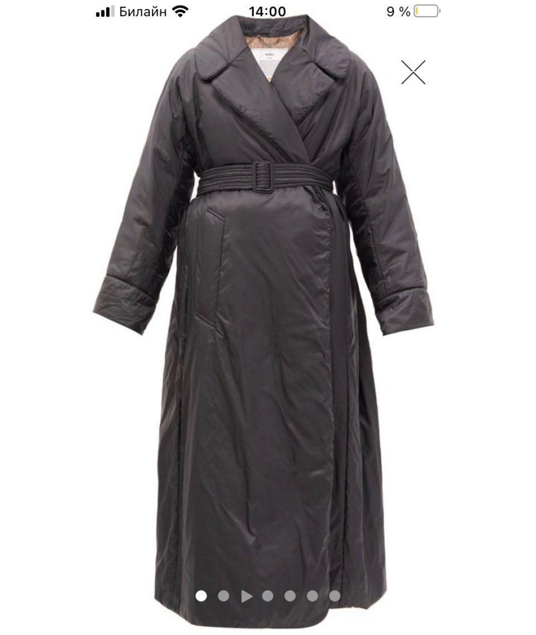 MAX MARA THE CUBE Черное полиэстеровое пальто, фото 1