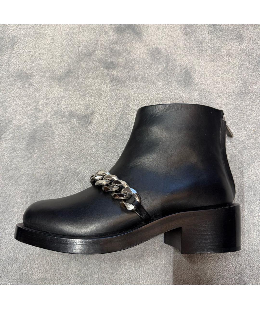 GIVENCHY Черные кожаные полусапоги, фото 9