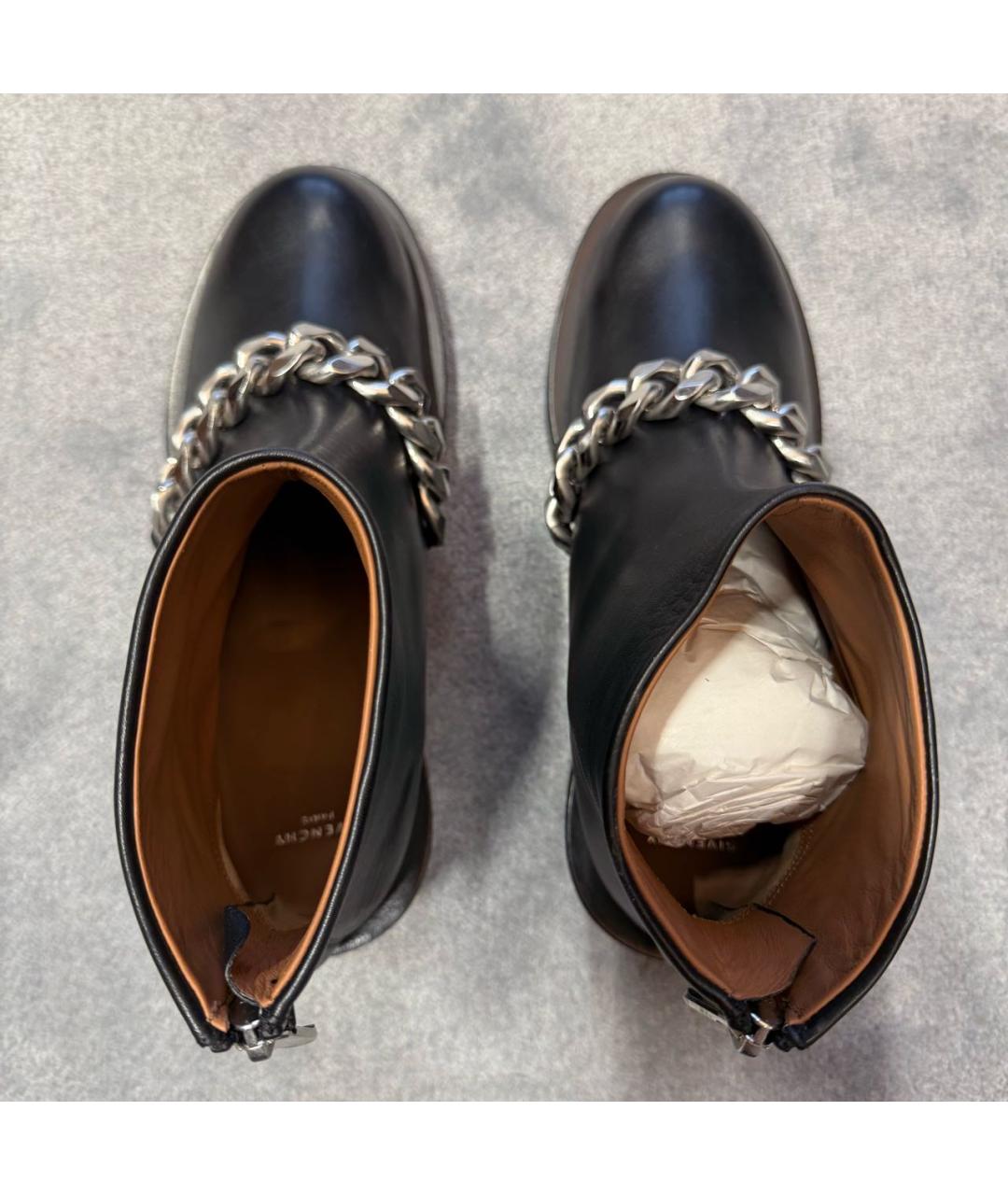 GIVENCHY Черные кожаные полусапоги, фото 3