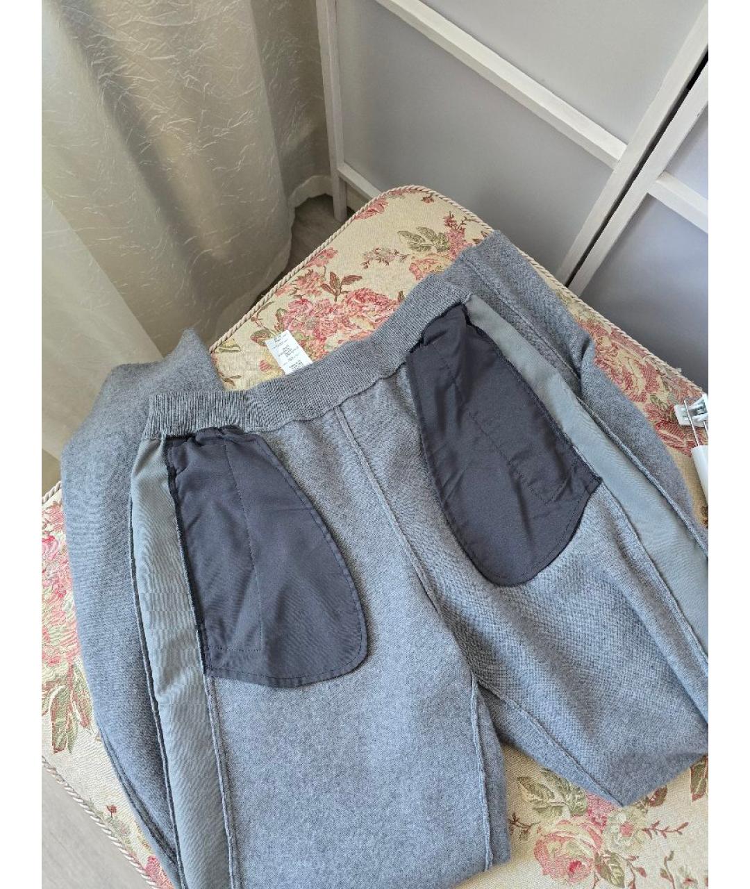 FABIANA FILIPPI Серые шерстяные брюки широкие, фото 5