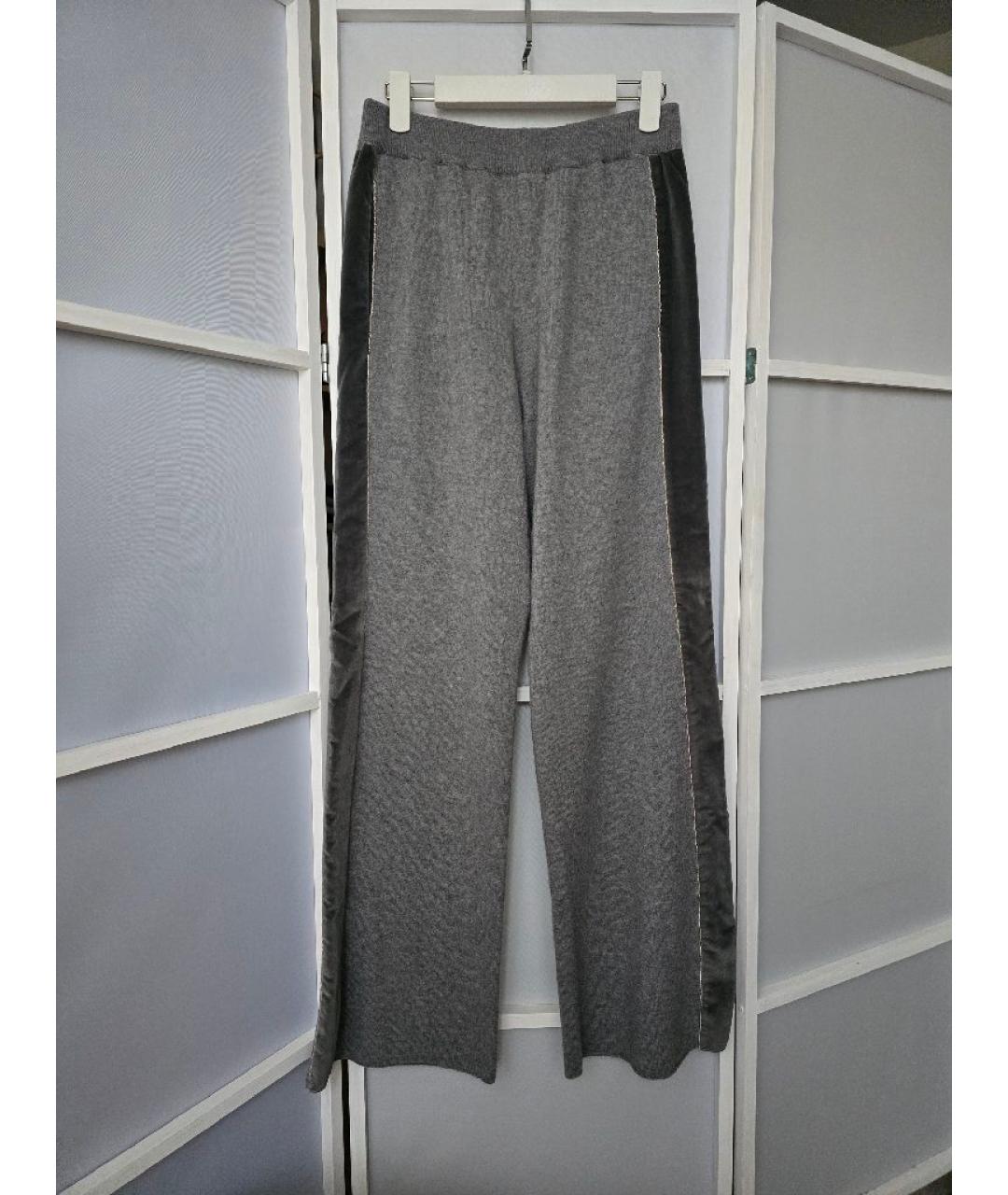 FABIANA FILIPPI Серые шерстяные брюки широкие, фото 7