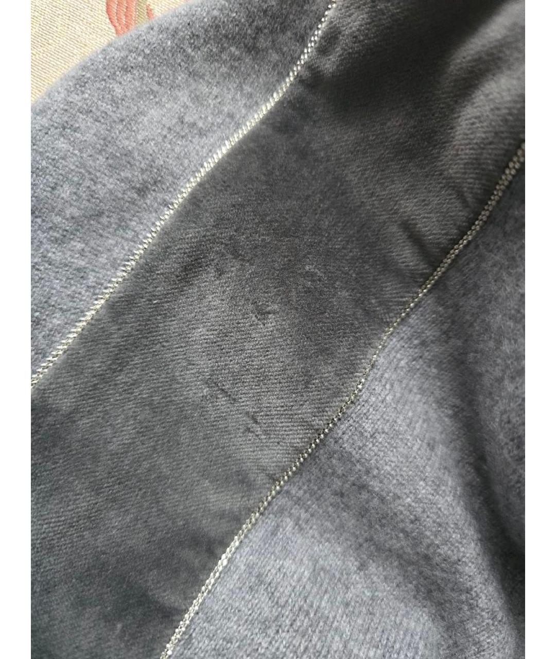 FABIANA FILIPPI Серые шерстяные брюки широкие, фото 6