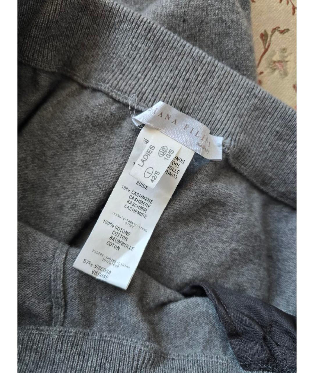FABIANA FILIPPI Серые шерстяные брюки широкие, фото 3