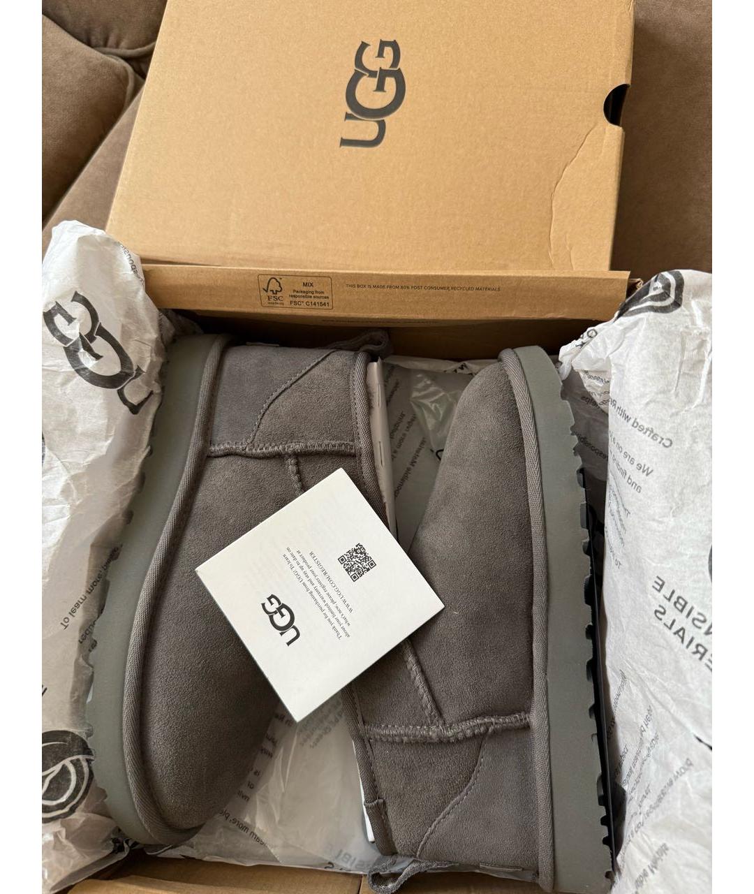 UGG AUSTRALIA Серые замшевые ботинки, фото 7