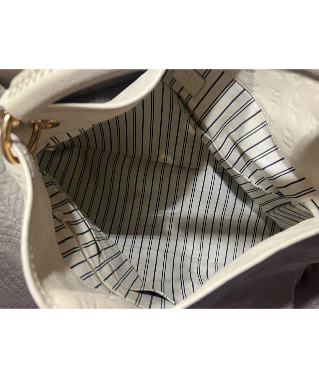 LOUIS VUITTON Белая кожаная сумка с короткими ручками, фото 2