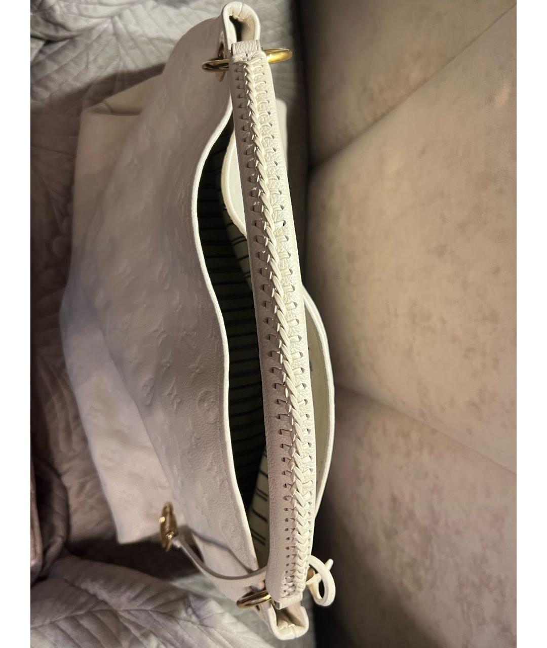 LOUIS VUITTON Белая кожаная сумка с короткими ручками, фото 6