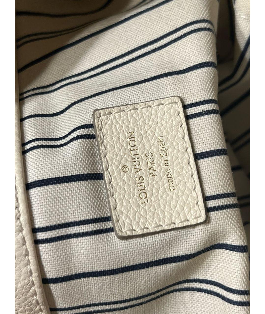 LOUIS VUITTON Белая кожаная сумка с короткими ручками, фото 7