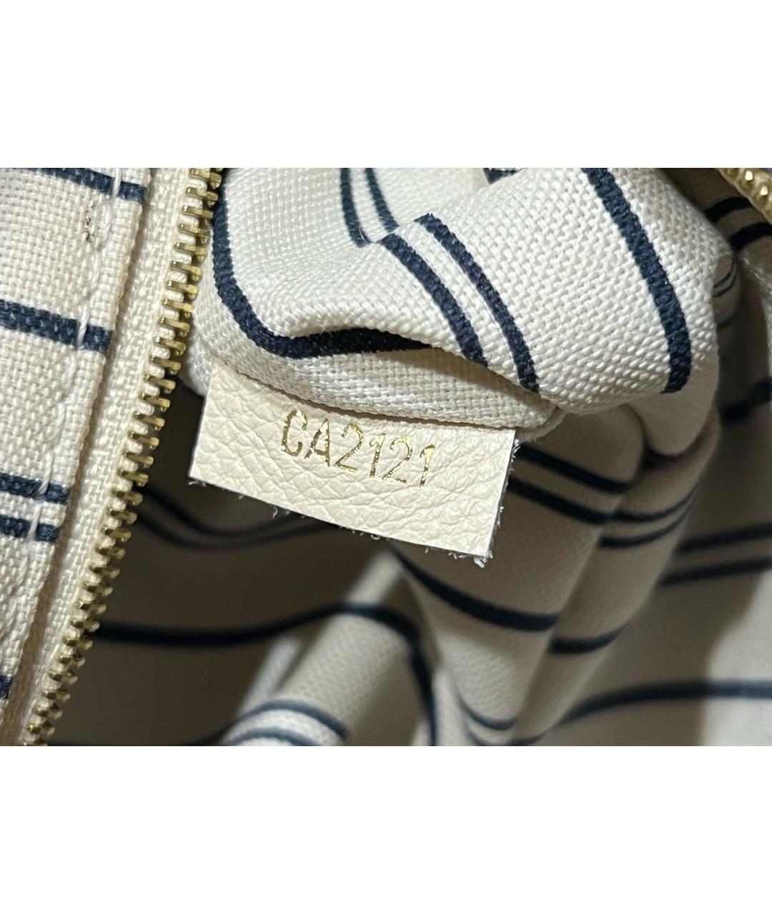 LOUIS VUITTON Белая кожаная сумка с короткими ручками, фото 8