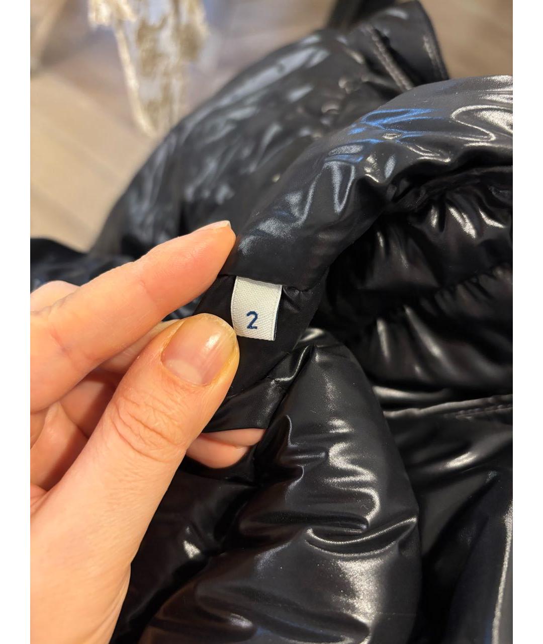 MONCLER Черный полиэстеровый пуховик, фото 6