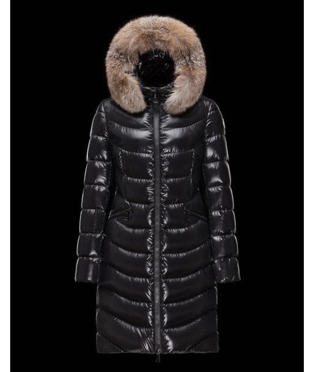 MONCLER Черный полиэстеровый пуховик, фото 2