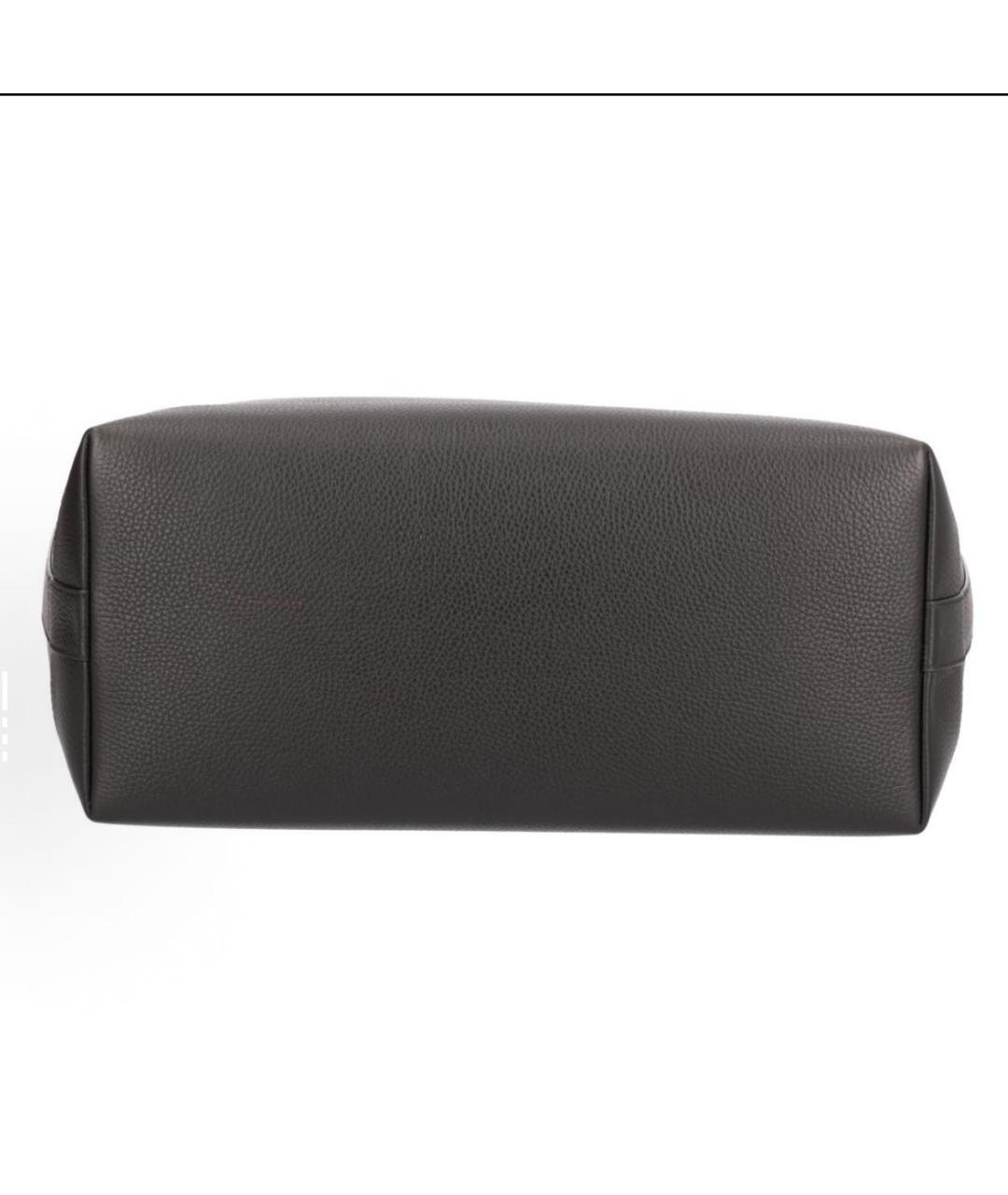 BURBERRY Черная кожаная сумка с короткими ручками, фото 3