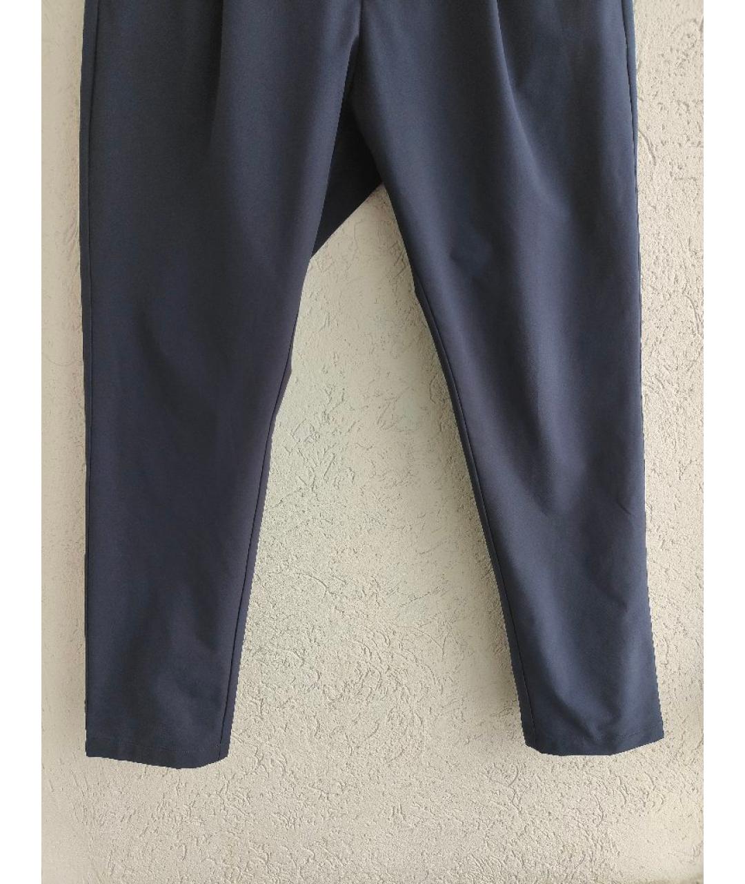 HERNO Темно-синие полиэстеровые брюки чинос, фото 3