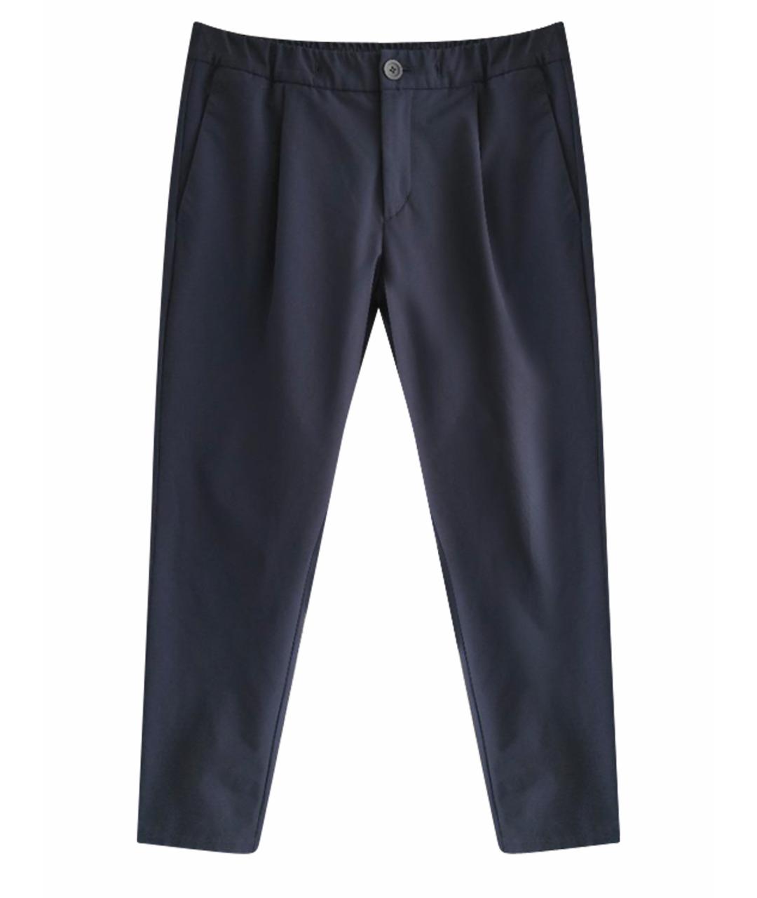 HERNO Темно-синие полиэстеровые брюки чинос, фото 1