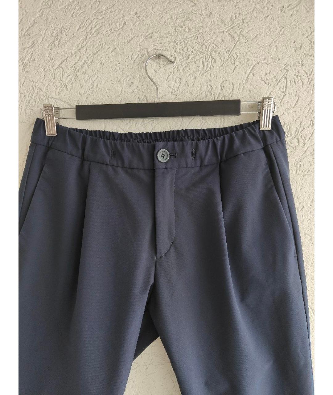 HERNO Темно-синие полиэстеровые брюки чинос, фото 2