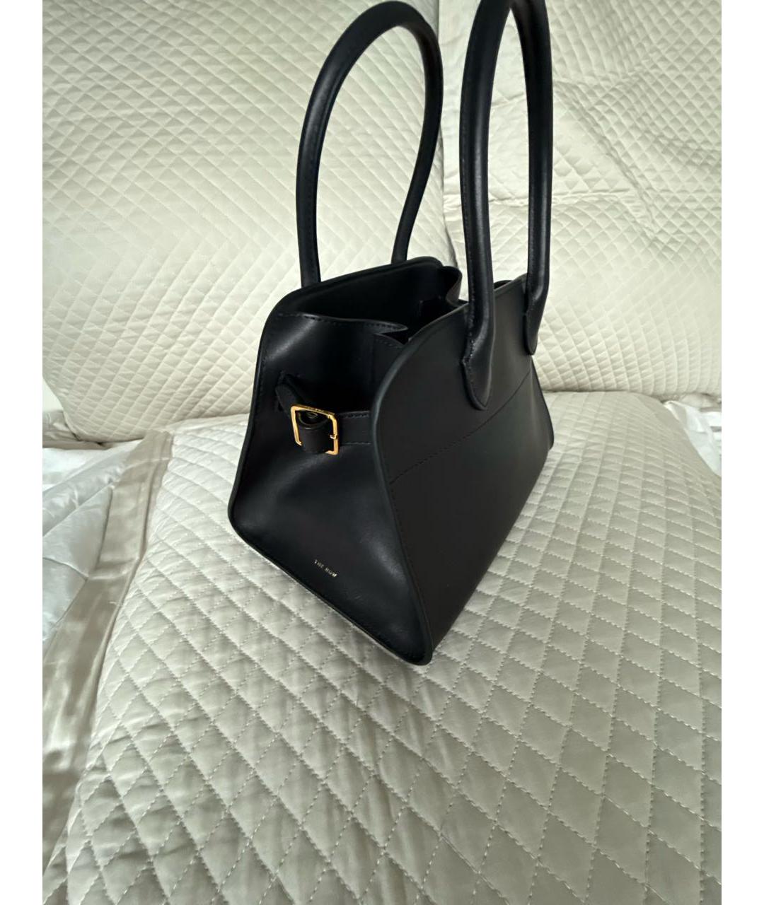 THE ROW Черная кожаная сумка с короткими ручками, фото 2