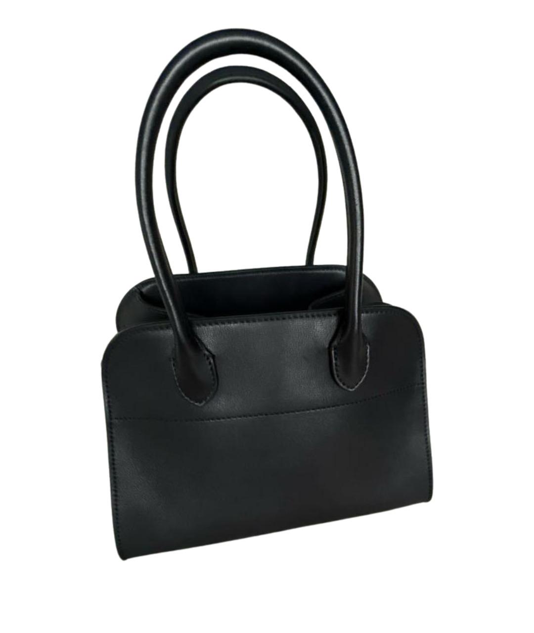 THE ROW Черная кожаная сумка с короткими ручками, фото 1