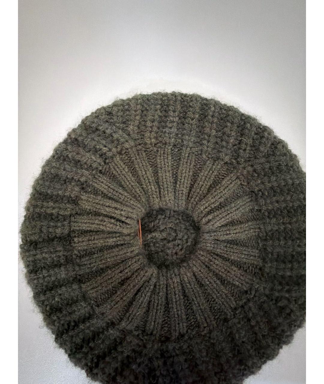 LORO PIANA Хаки кашемировая шапка, фото 3