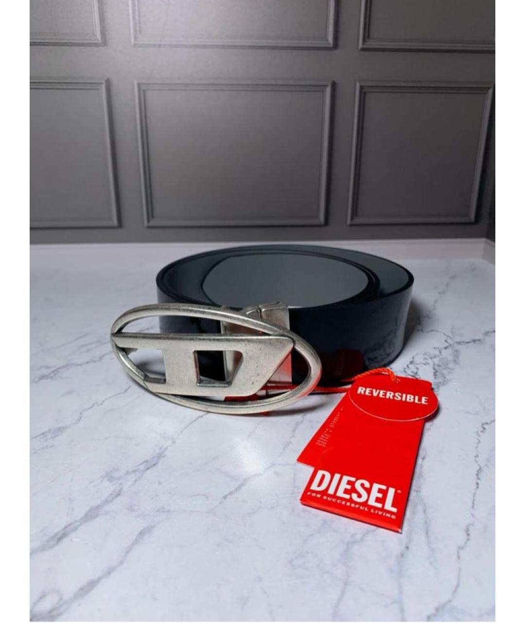 DIESEL Черный кожаный ремень, фото 3