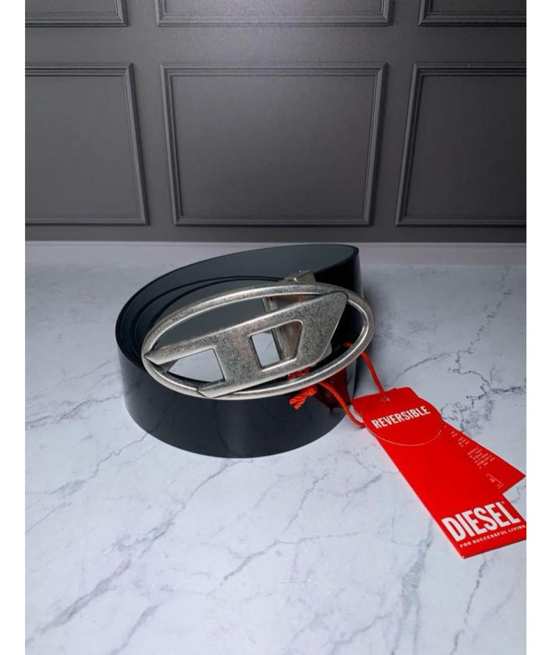 DIESEL Черный кожаный ремень, фото 4