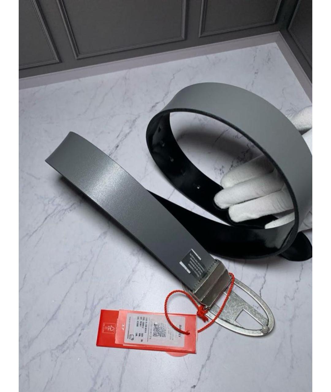 DIESEL Черный кожаный ремень, фото 5