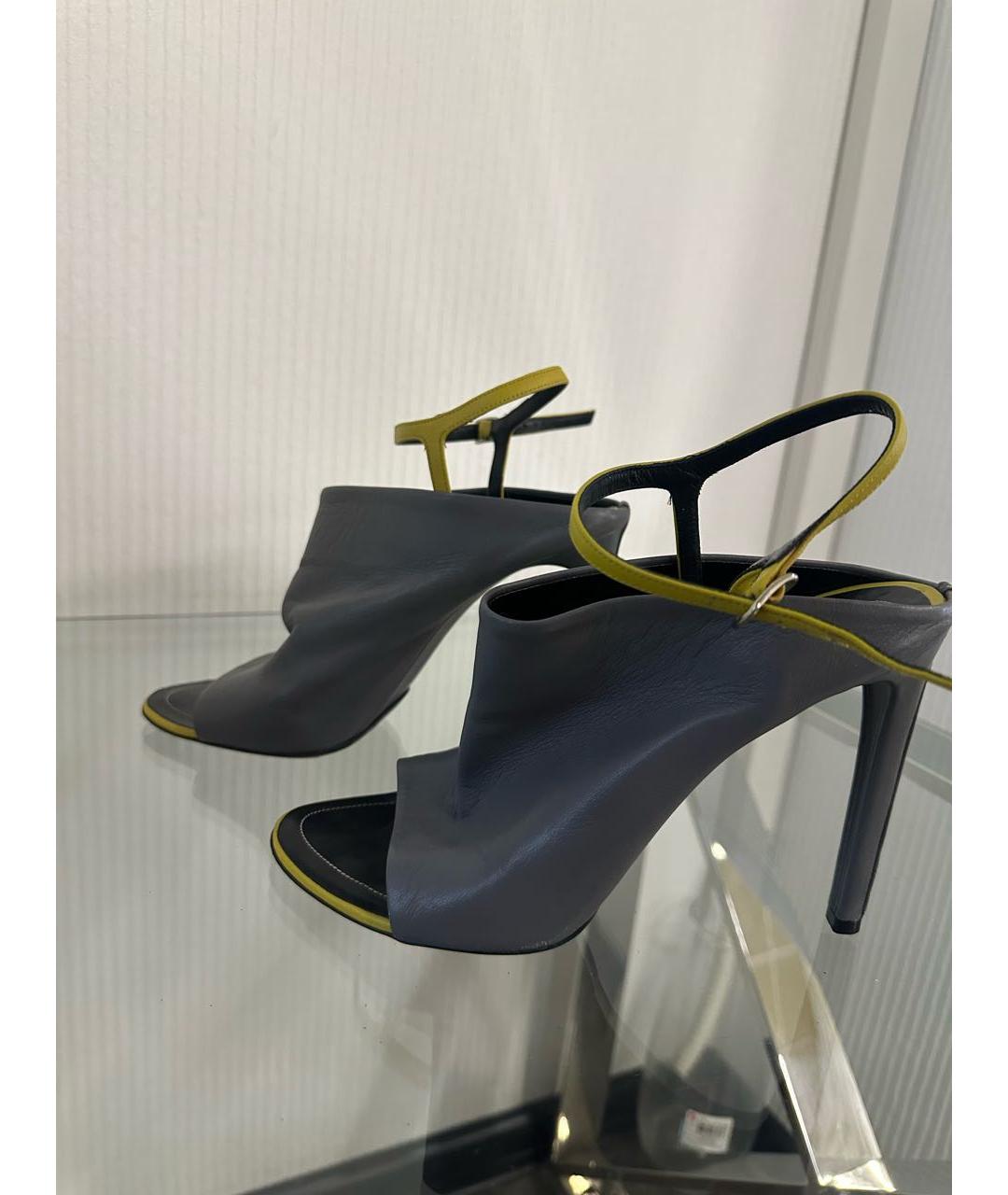 BALENCIAGA Серые кожаные туфли, фото 2