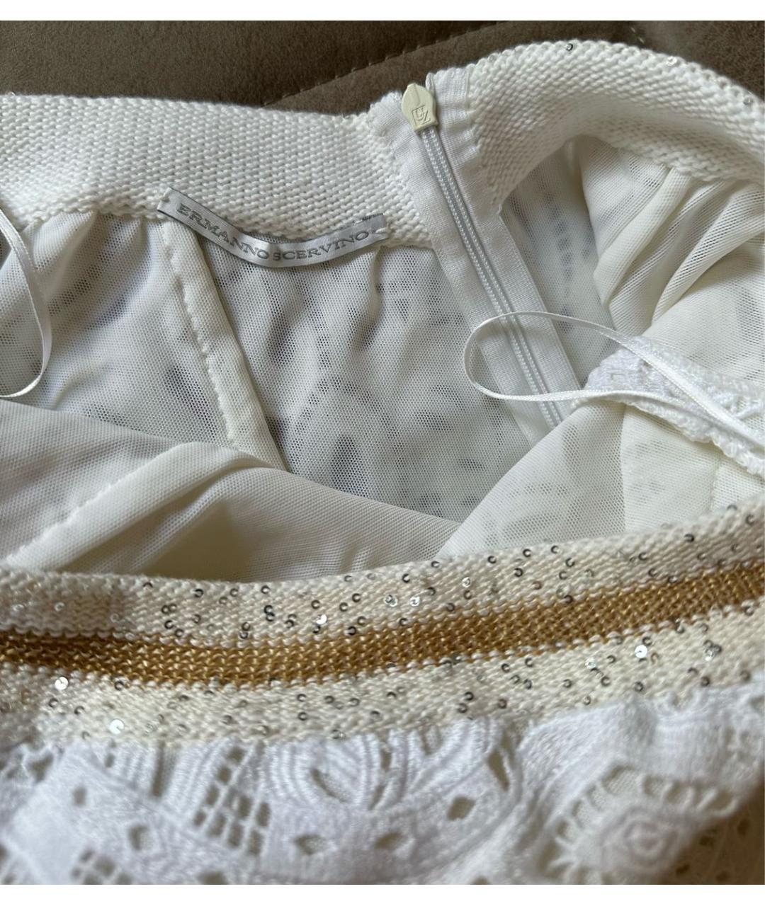 ERMANNO SCERVINO Белое хлопковое вечернее платье, фото 4