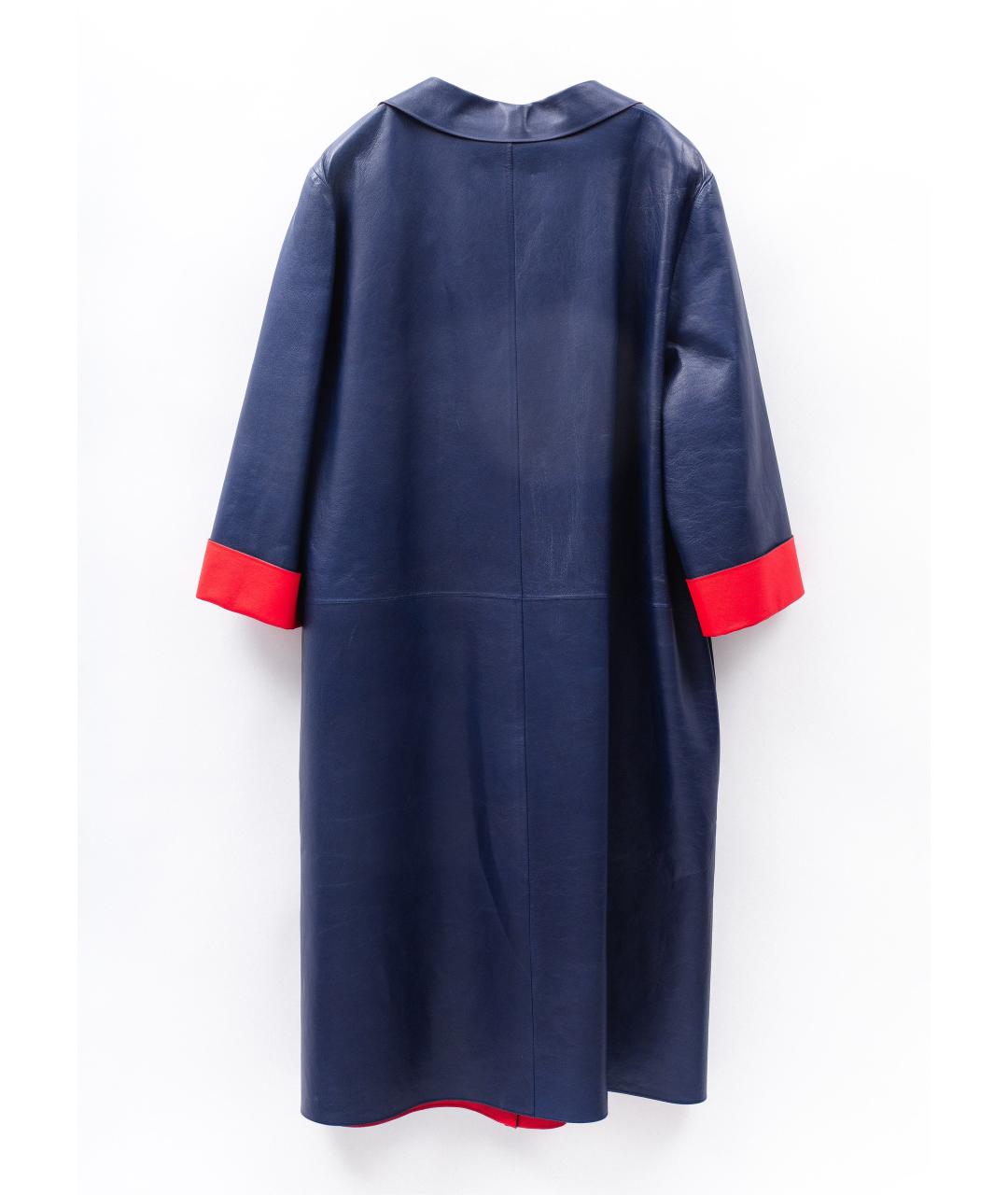 ESCADA Темно-синий кожаный тренч/плащ, фото 2