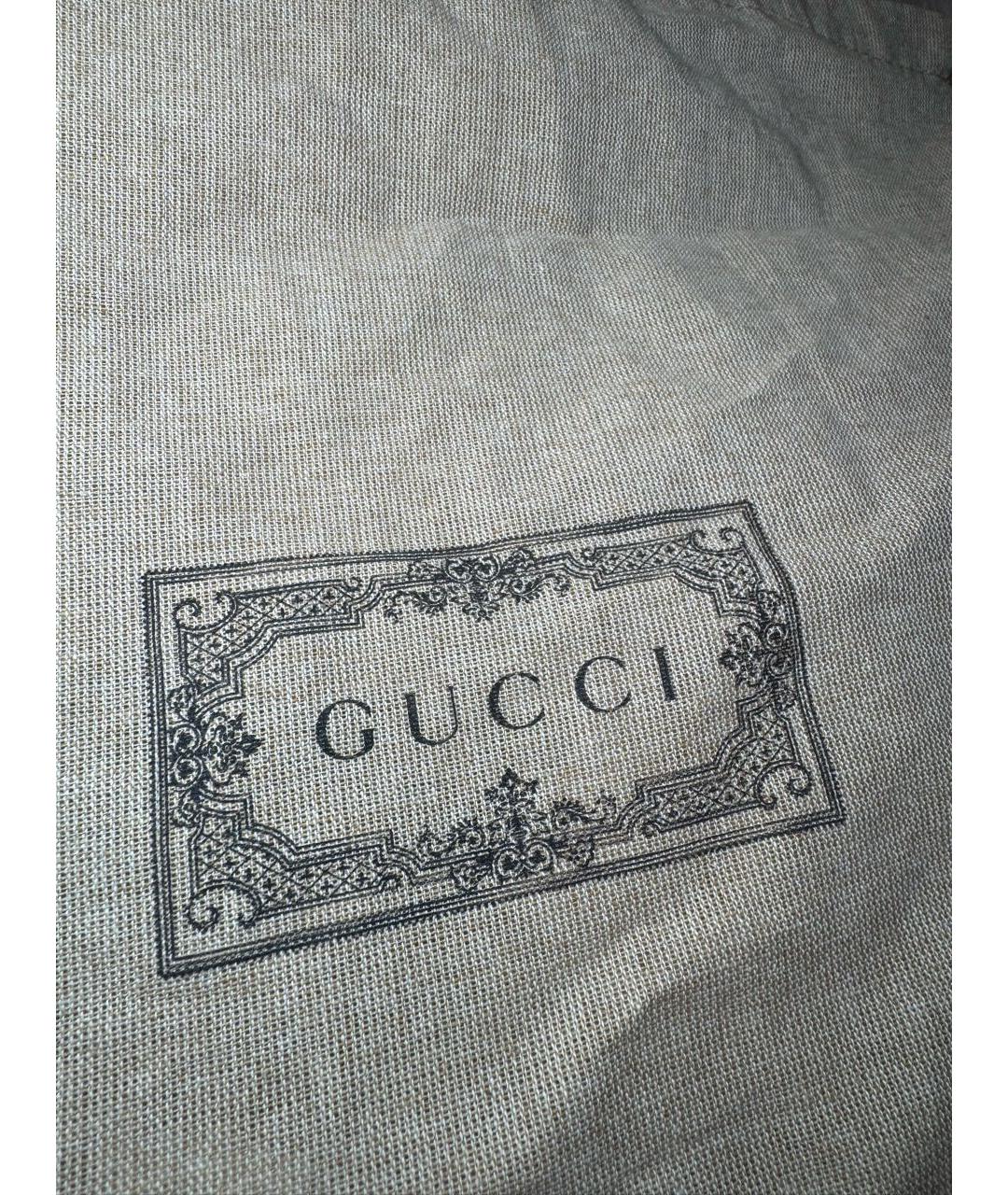 GUCCI Бежевая кожаная сумка с короткими ручками, фото 6