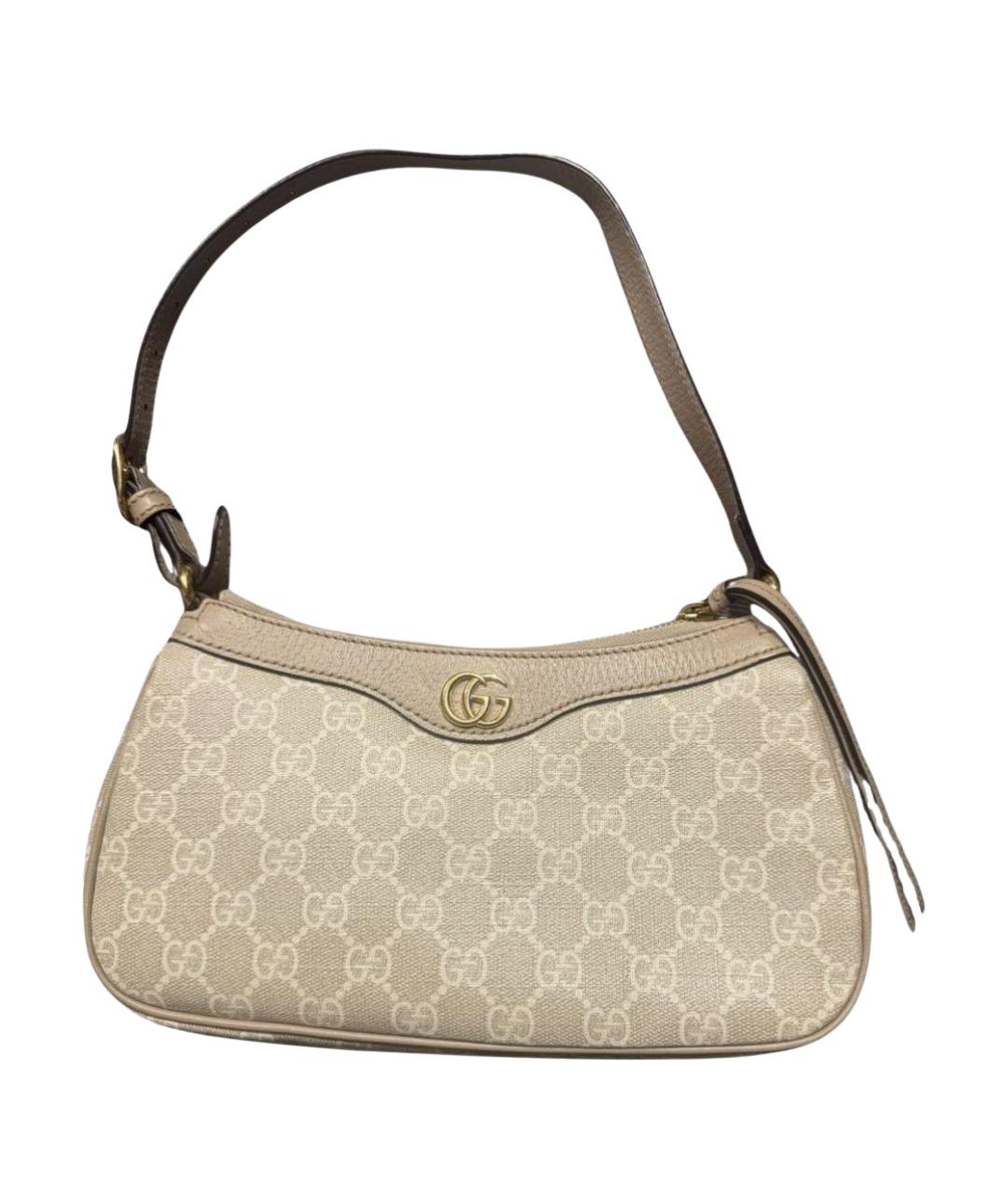 GUCCI Бежевая кожаная сумка с короткими ручками, фото 1
