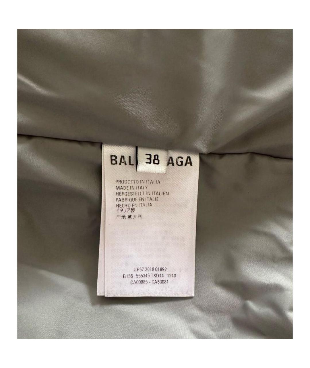 BALENCIAGA Серый полиамидовый пуховик, фото 5