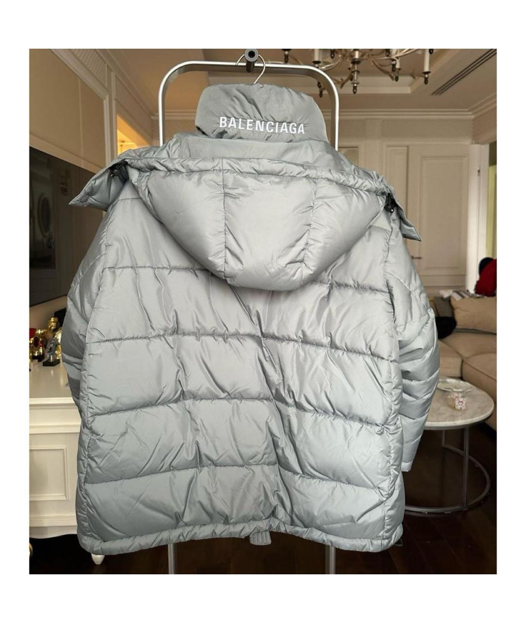 BALENCIAGA Серый полиамидовый пуховик, фото 2