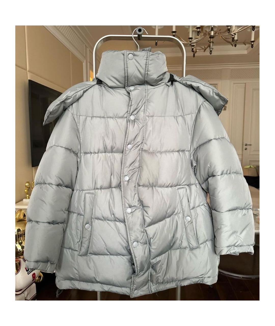 BALENCIAGA Серый полиамидовый пуховик, фото 4
