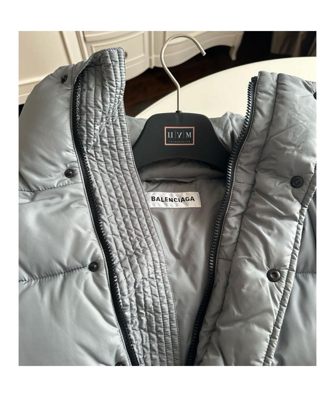 BALENCIAGA Серый полиамидовый пуховик, фото 7
