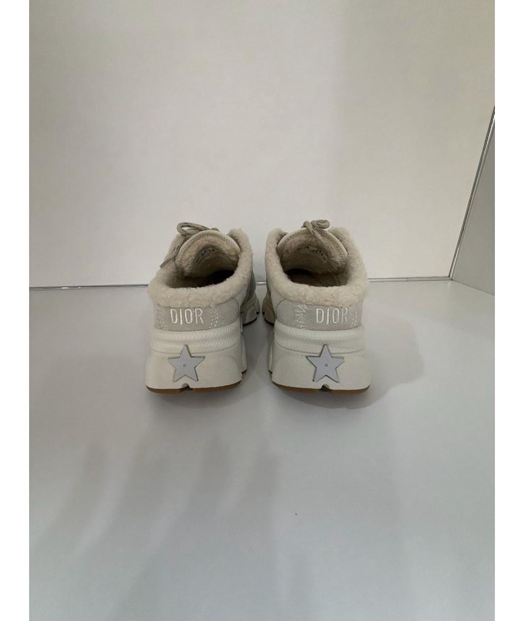 CHRISTIAN DIOR Серые кожаные кроссовки, фото 4