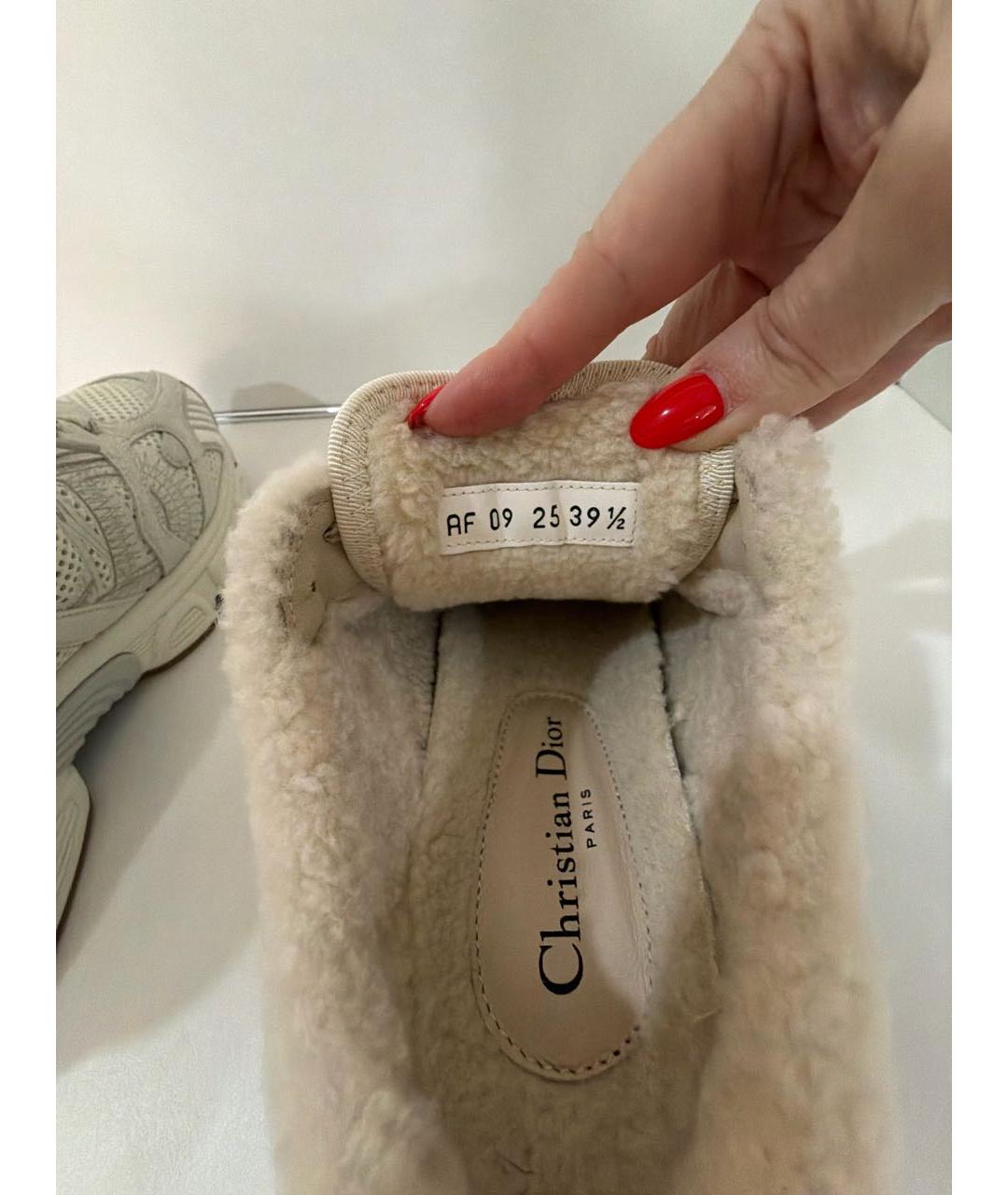 CHRISTIAN DIOR Серые кожаные кроссовки, фото 5