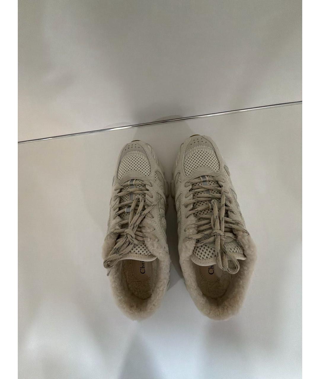 CHRISTIAN DIOR Серые кожаные кроссовки, фото 3