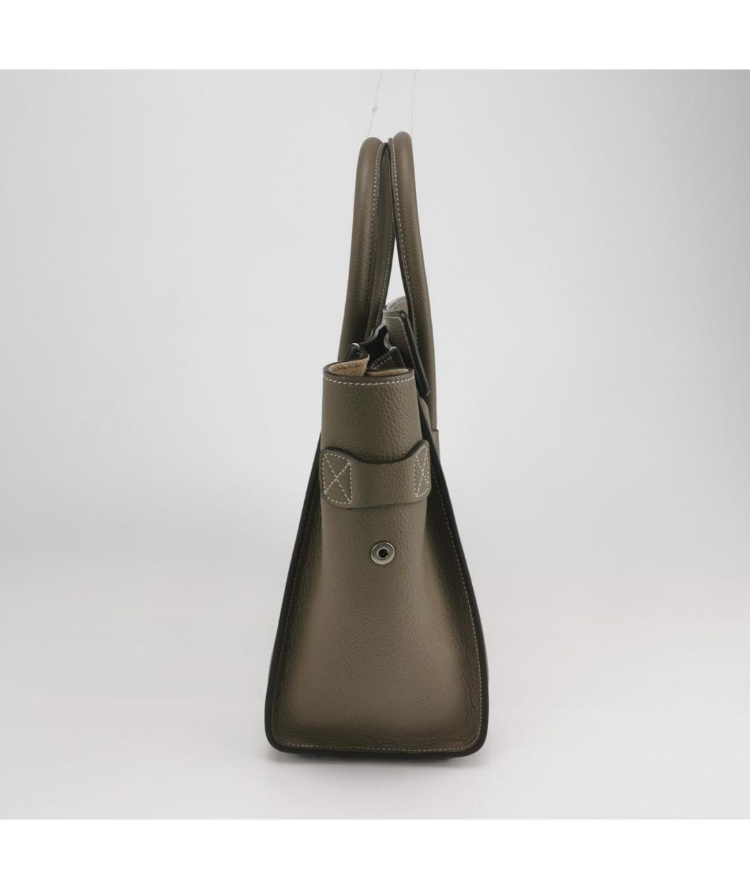 CELINE Бежевая кожаная сумка с короткими ручками, фото 2