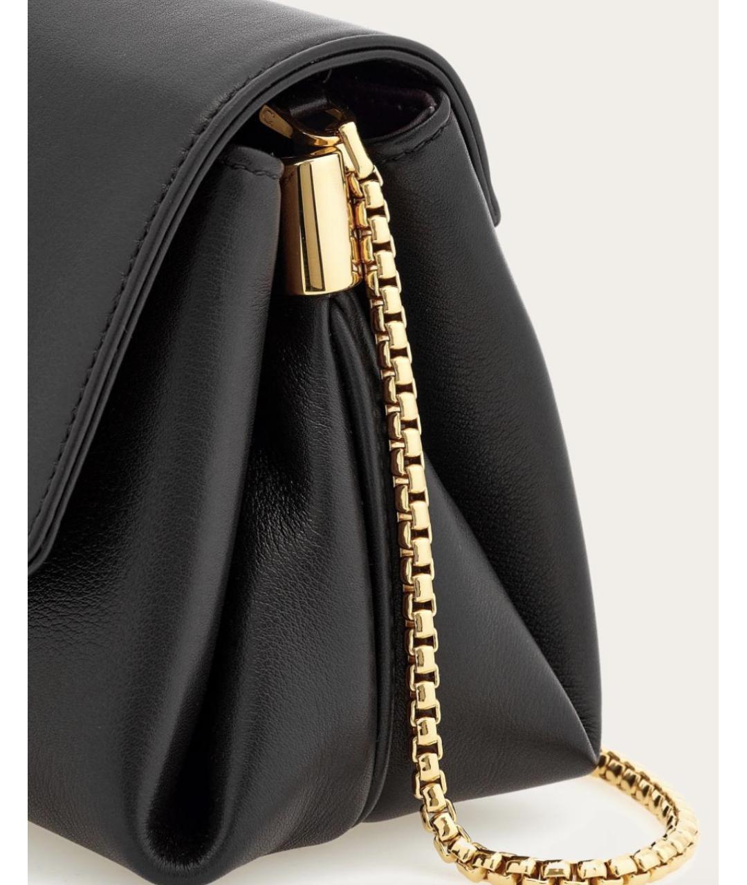 FERRAGAMO Черная кожаная сумка через плечо, фото 6