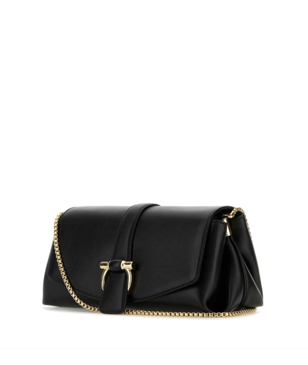 FERRAGAMO Черная кожаная сумка через плечо, фото 2