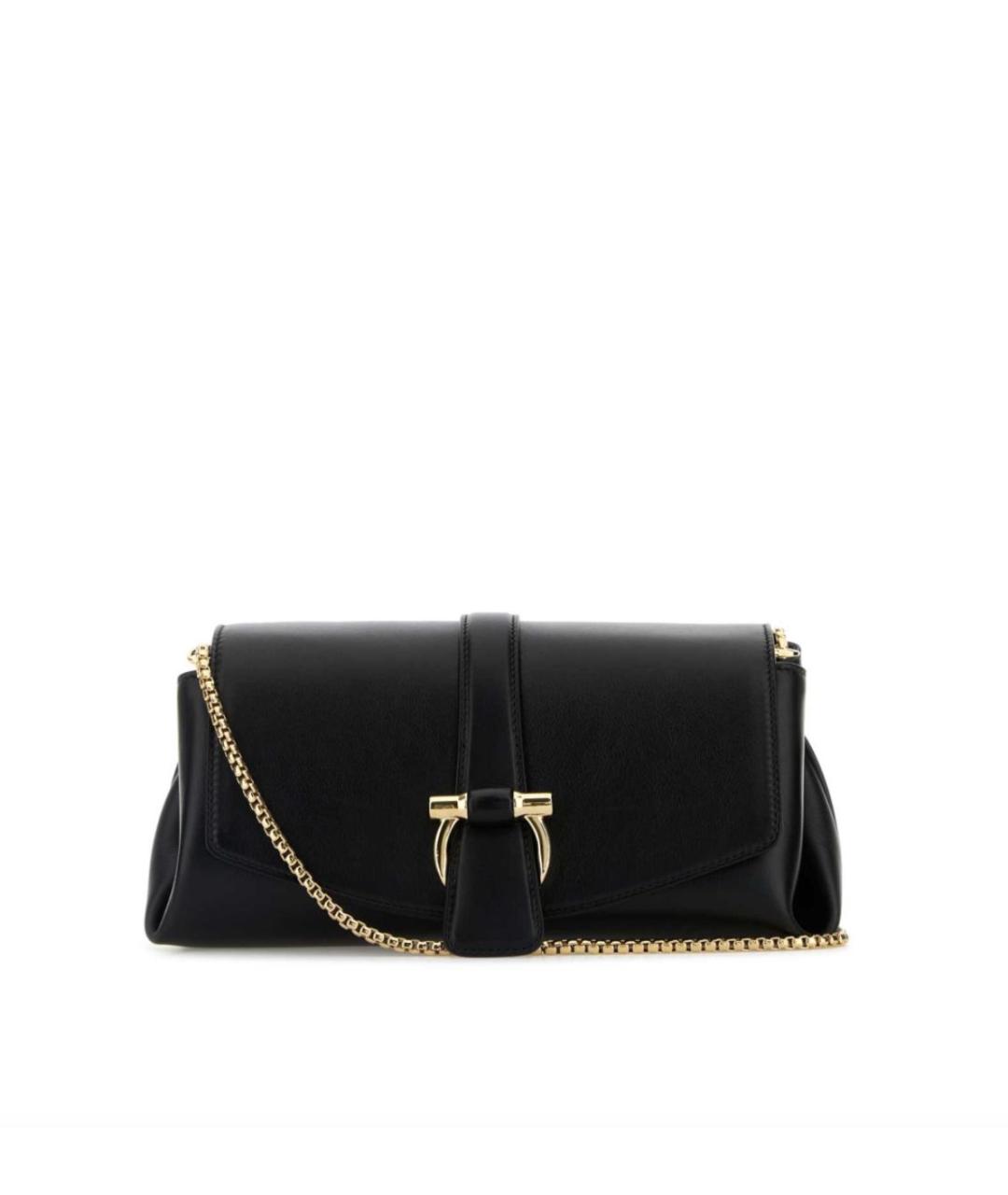 FERRAGAMO Черная кожаная сумка через плечо, фото 1