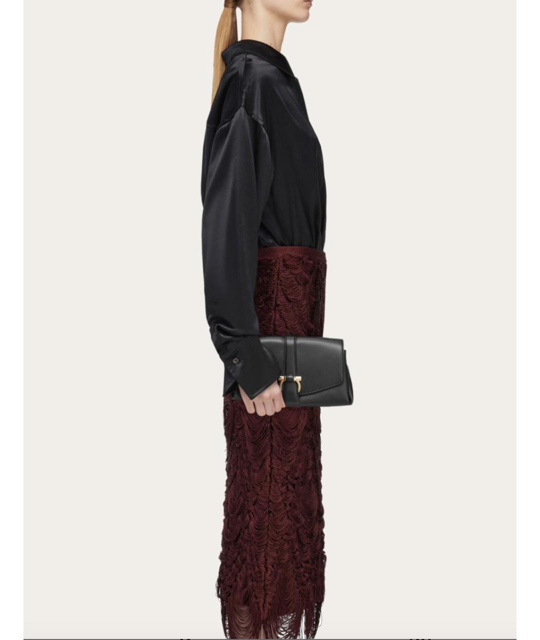 FERRAGAMO Черная кожаная сумка через плечо, фото 7
