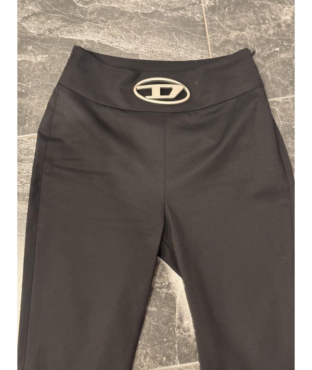 DIESEL Черные шерстяные брюки узкие, фото 2