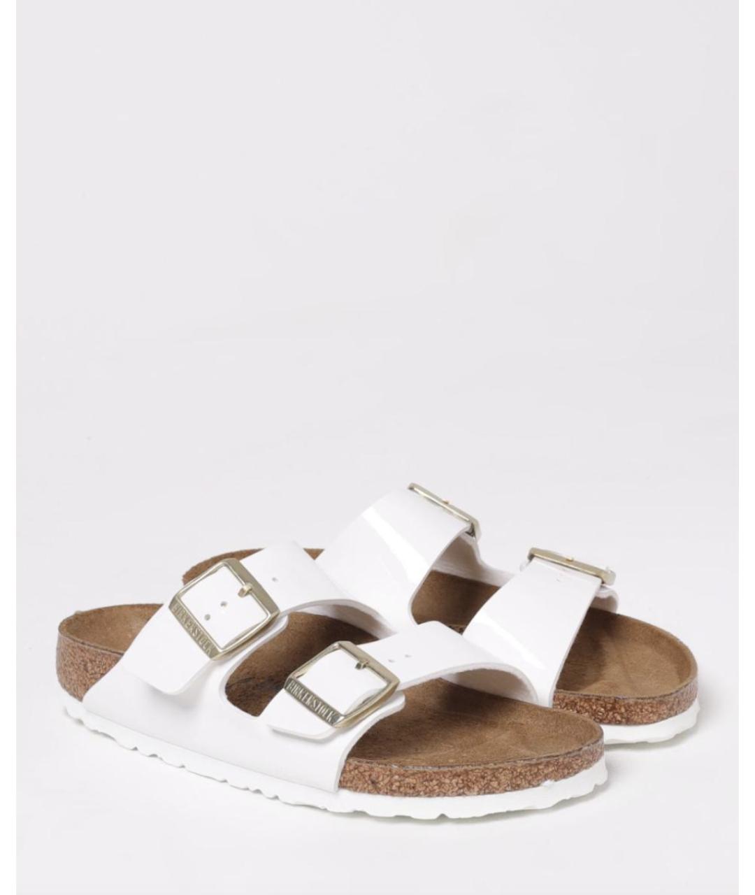 BIRKENSTOCK Белые кожаные сандалии, фото 2