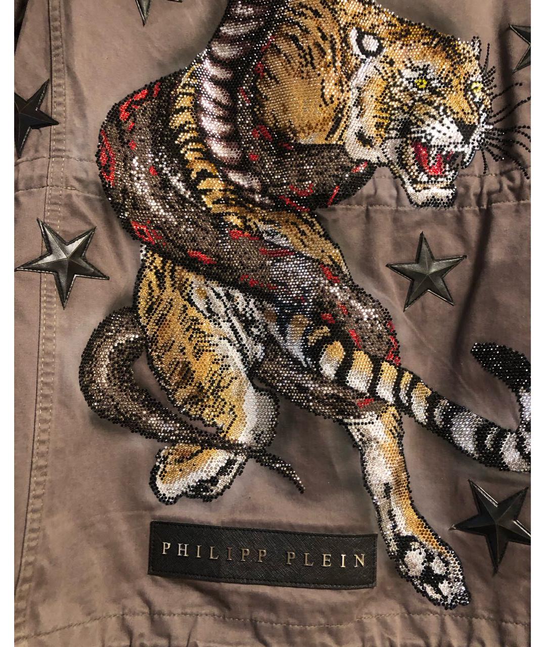 PHILIPP PLEIN Хаки хлопковая куртка, фото 7