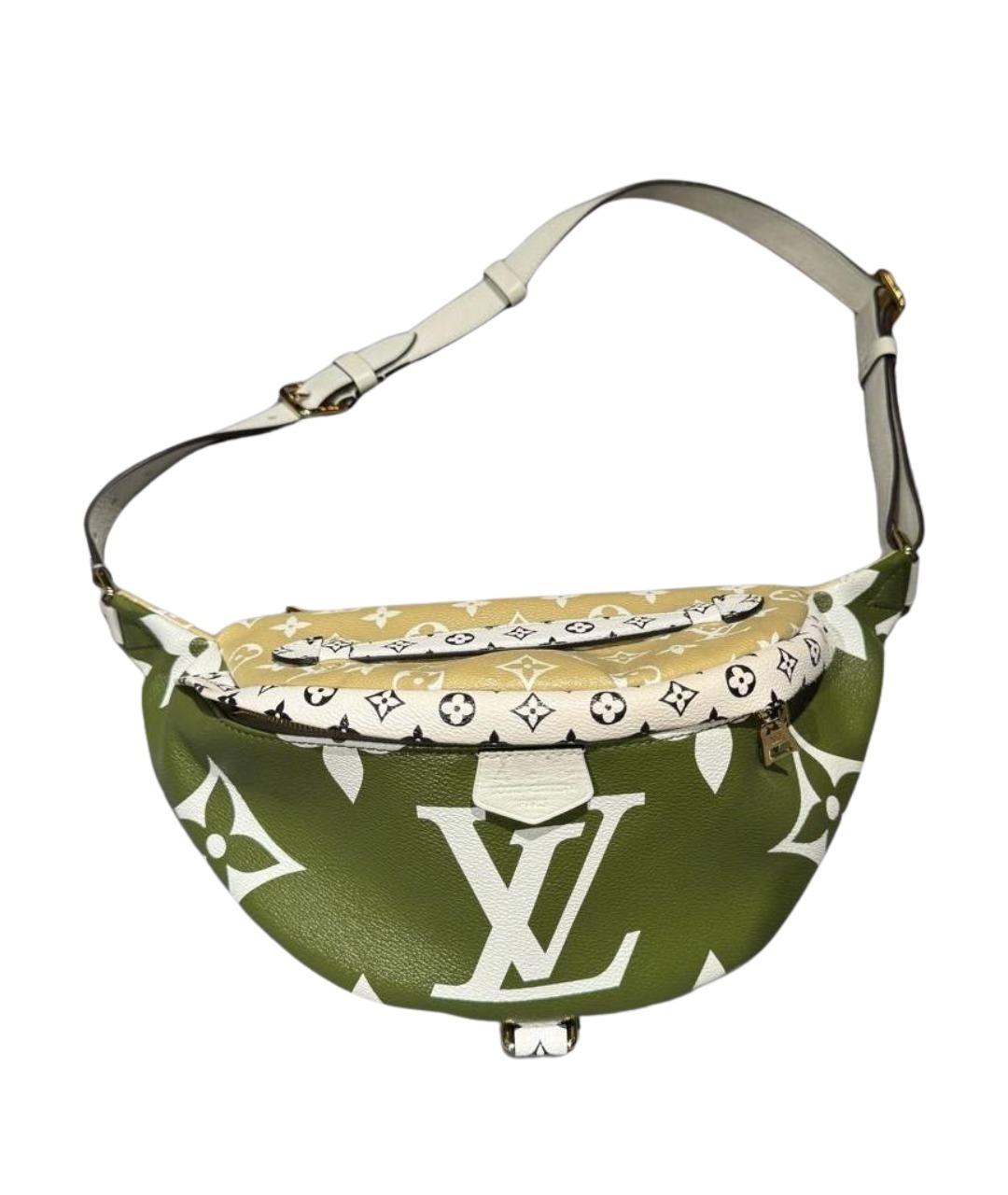 LOUIS VUITTON Хаки кожаная поясная сумка, фото 1