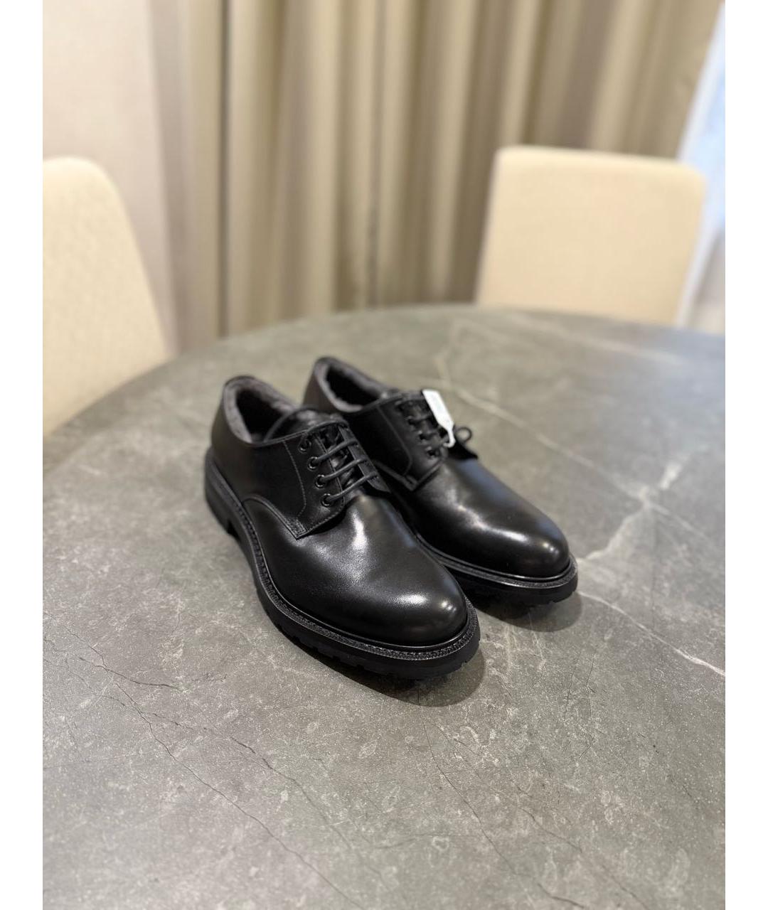 PRADA Черные кожаные низкие ботинки, фото 5