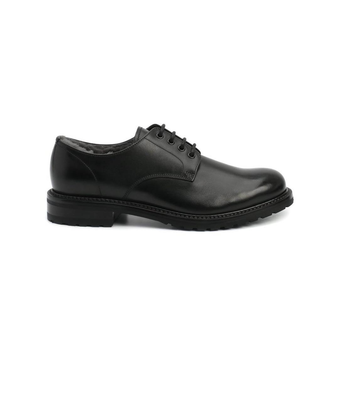 PRADA Черные кожаные низкие ботинки, фото 1