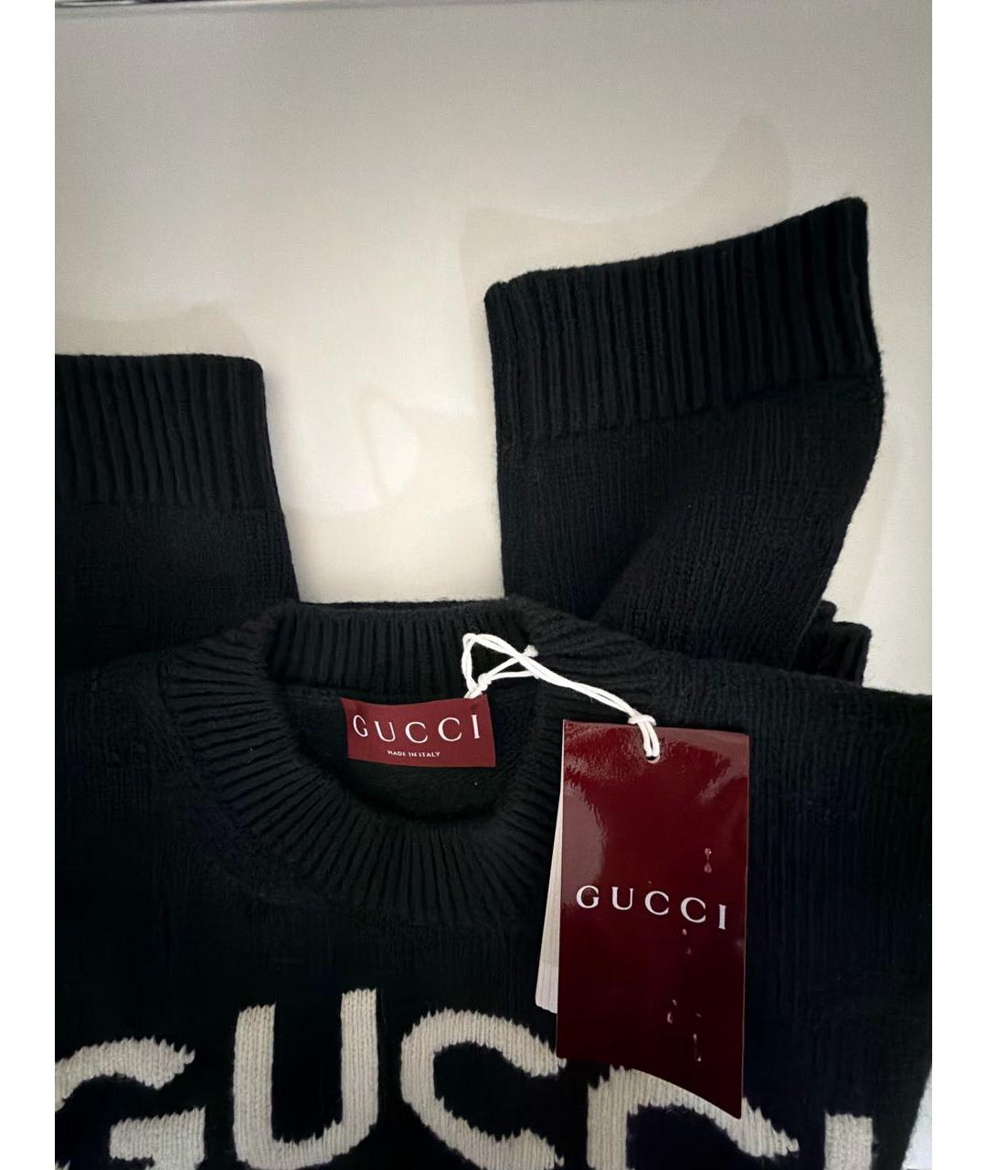 GUCCI Черный шерстяной джемпер / свитер, фото 3